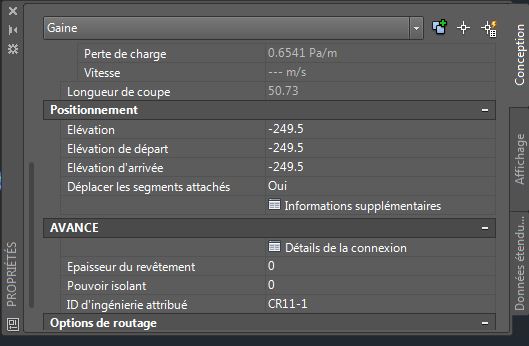 palette propriétés  autocad mep 2015